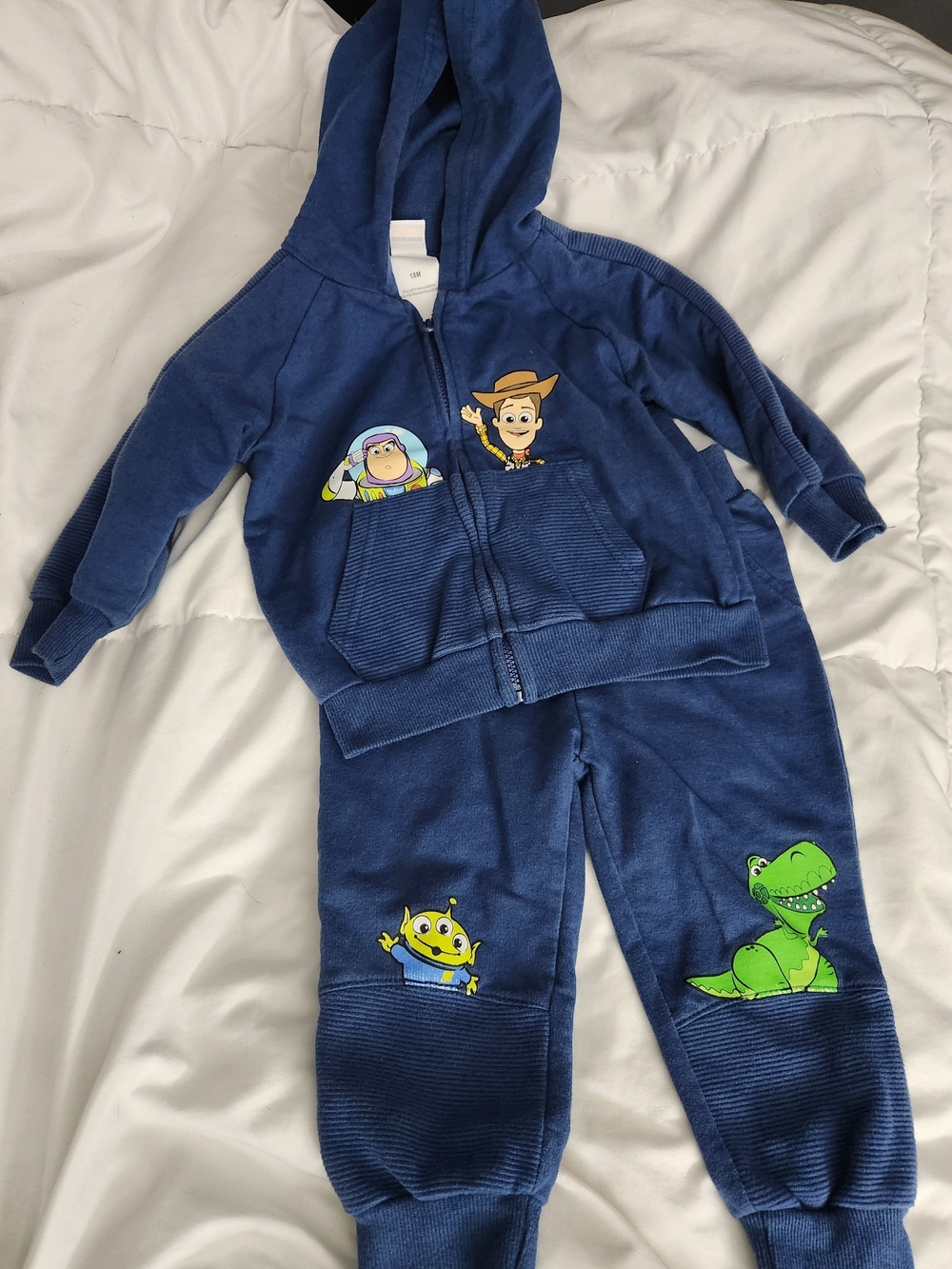 Disney Baby Blue Toddler Hoodie Set with Character Patch